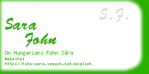 sara fohn business card